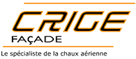 CRIGE FAÇADE : Spécialiste expert de la chaux aérienne Logo CRIGE FAÇADE, spécialiste de la chaux aérienne, design orange et noir.